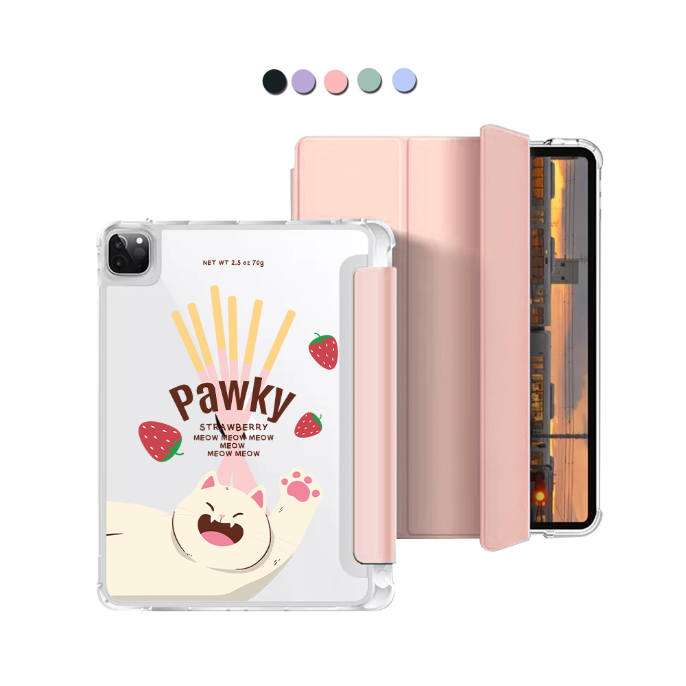 iPad Macaron Flip Cover - Pawky Cat