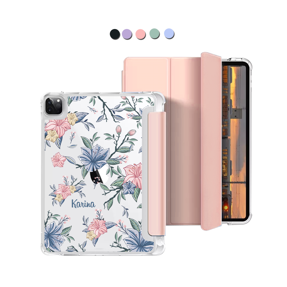 iPad Macaron Flip Cover - Pink & Blue Florals