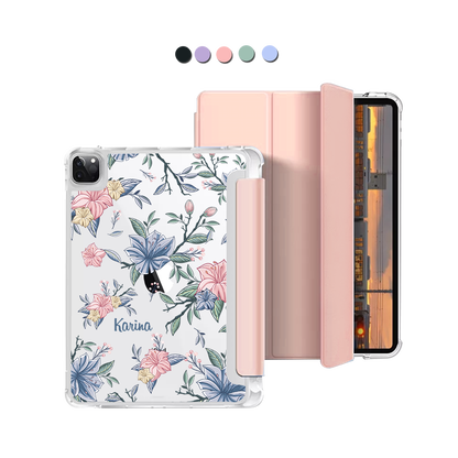 iPad Macaron Flip Cover - Pink & Blue Florals