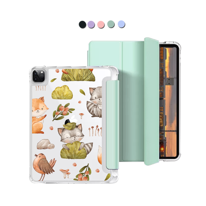 iPad Macaron Flip Cover - Racoon & Friends