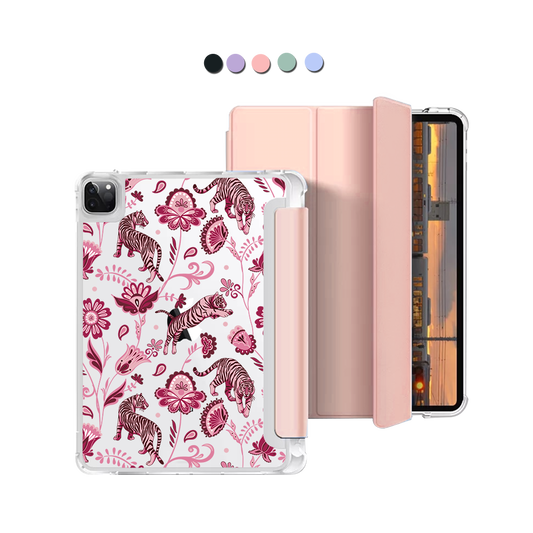 iPad Macaron Flip Cover - Tiger & Floral 2.0