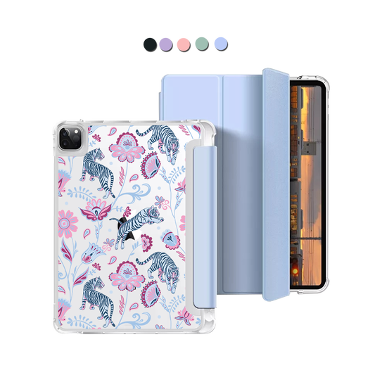 iPad Macaron Flip Cover - Tiger & Floral 3.0