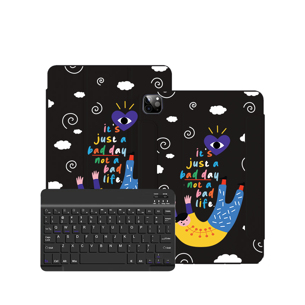 iPad / Android Tab Wireless Keyboard Flipcover - Bad Day