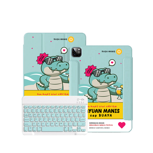 iPad Wireless Keyboard Flipcover - Cap Buaya