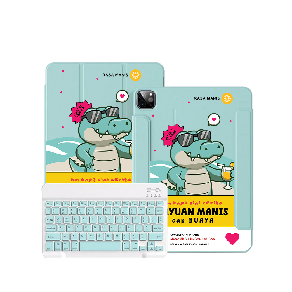 iPad Wireless Keyboard Flipcover - Cap Buaya