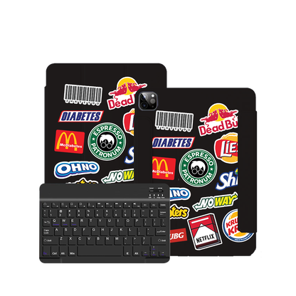 iPad / Android Tab Wireless Keyboard Flipcover - Food Parody