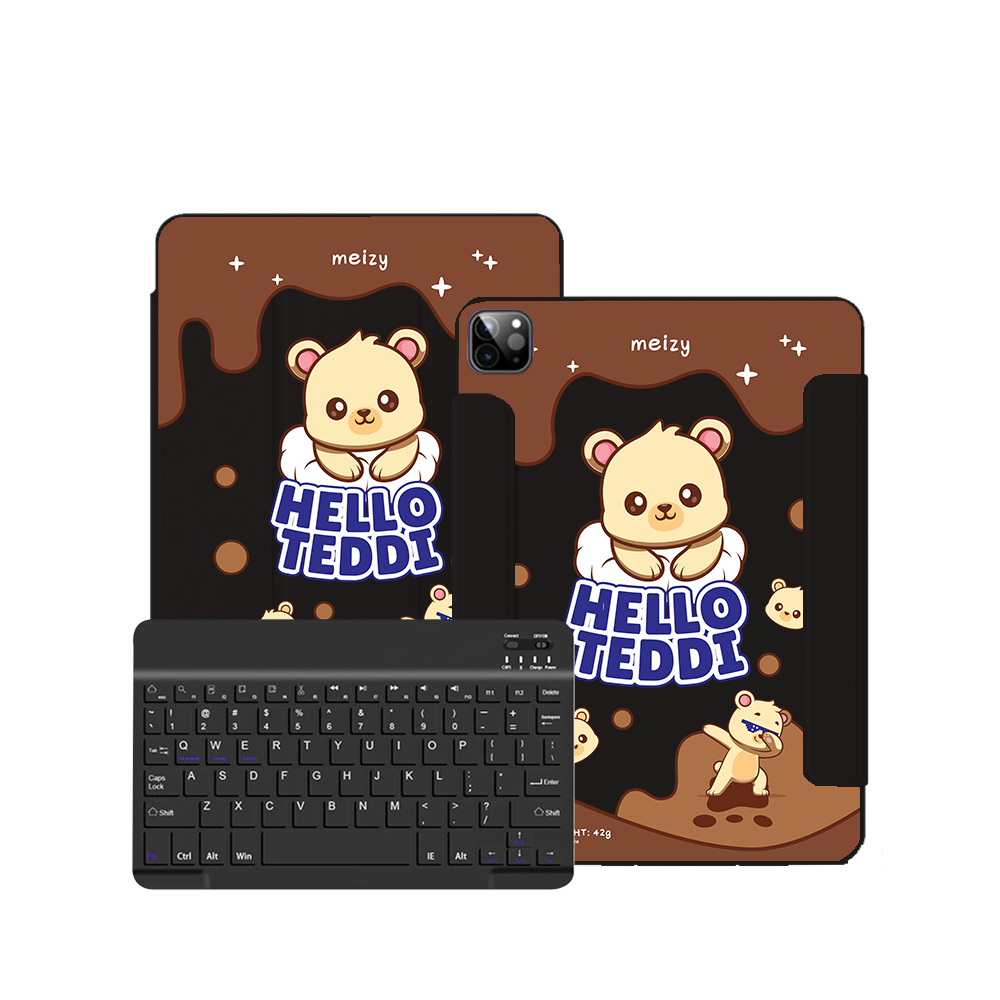 iPad / Android Tab Wireless Keyboard Flipcover - Hello Teddy 1.0