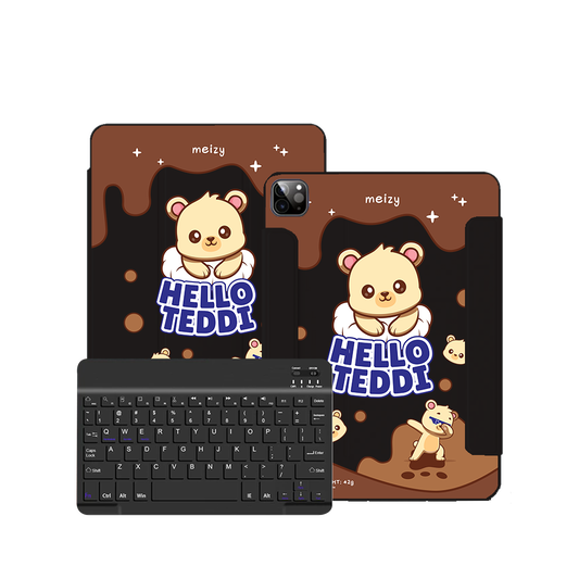 iPad / Android Tab Wireless Keyboard Flipcover - Hello Teddy 1.0