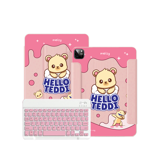 iPad / Android Tab Wireless Keyboard Flipcover - Hello Teddy 2.0