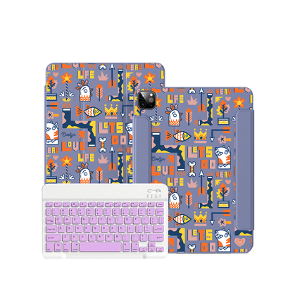 iPad / Android Tab Wireless Keyboard Flipcover - Life in Colour