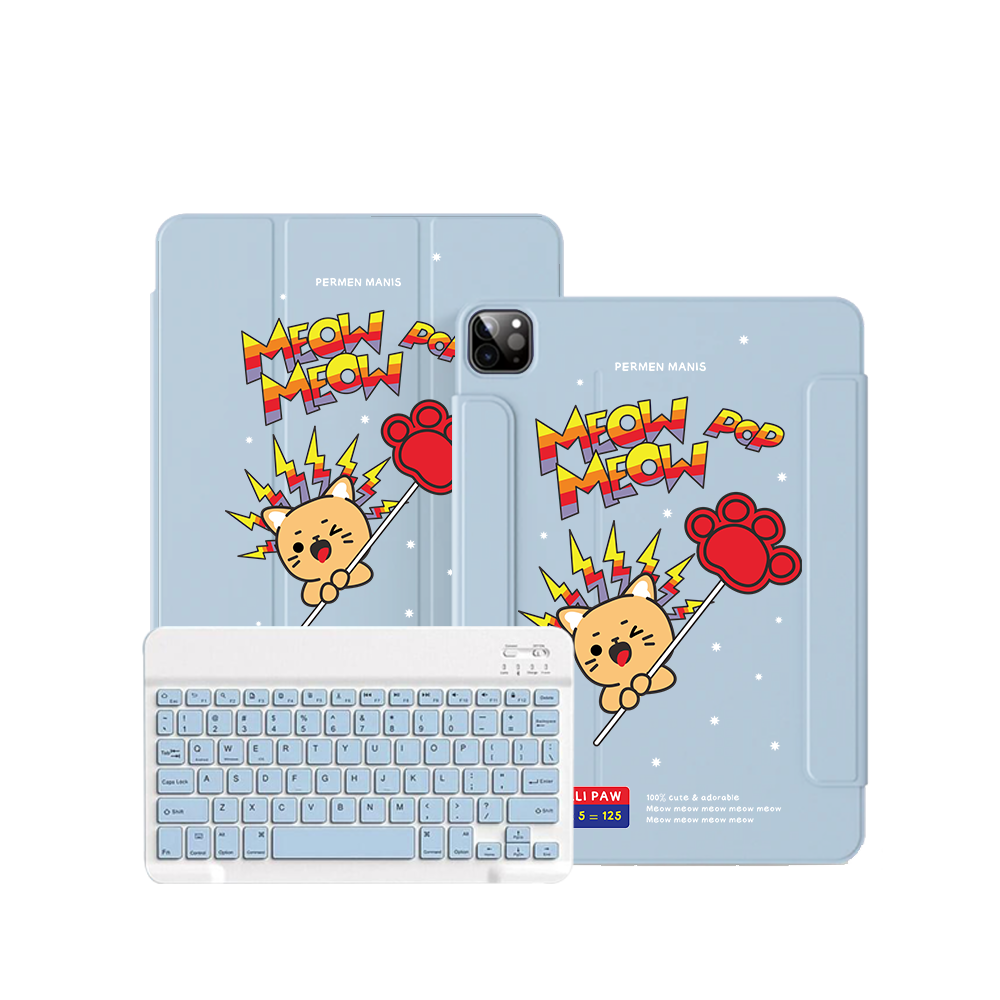 iPad / Android Tab Wireless Keyboard Flipcover - Meow Pop 2.0