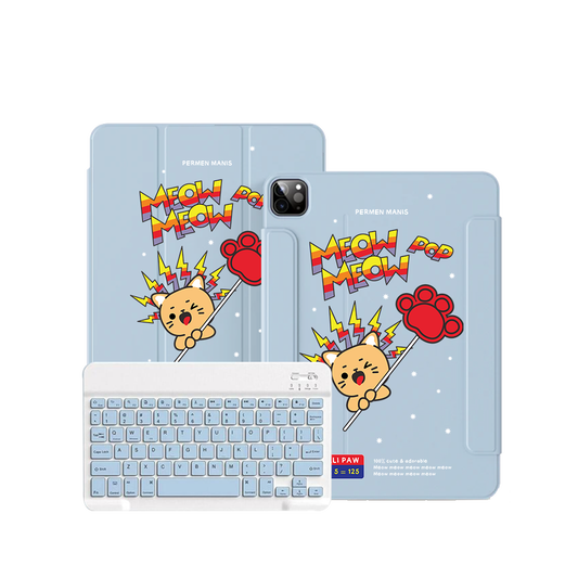 iPad / Android Tab Wireless Keyboard Flipcover - Meow Pop 2.0