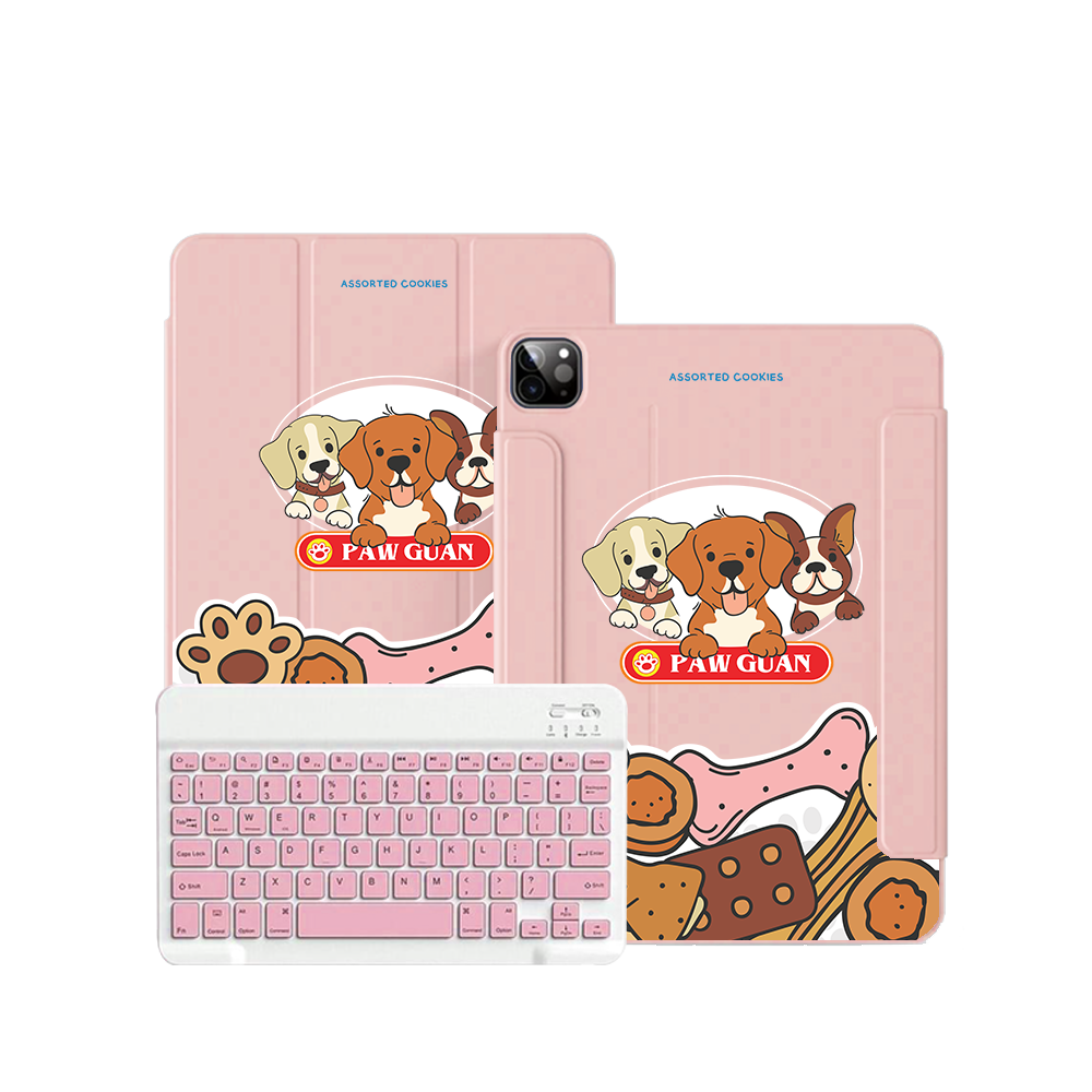 iPad Wireless Keyboard Flipcover - Paw Guan Dog