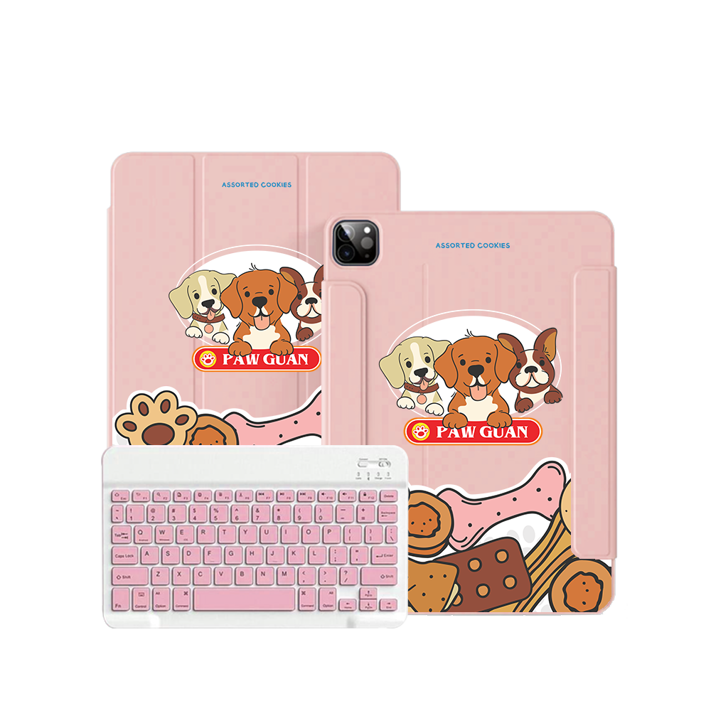 iPad / Android Tab Wireless Keyboard Flipcover - Paw Guan Dog