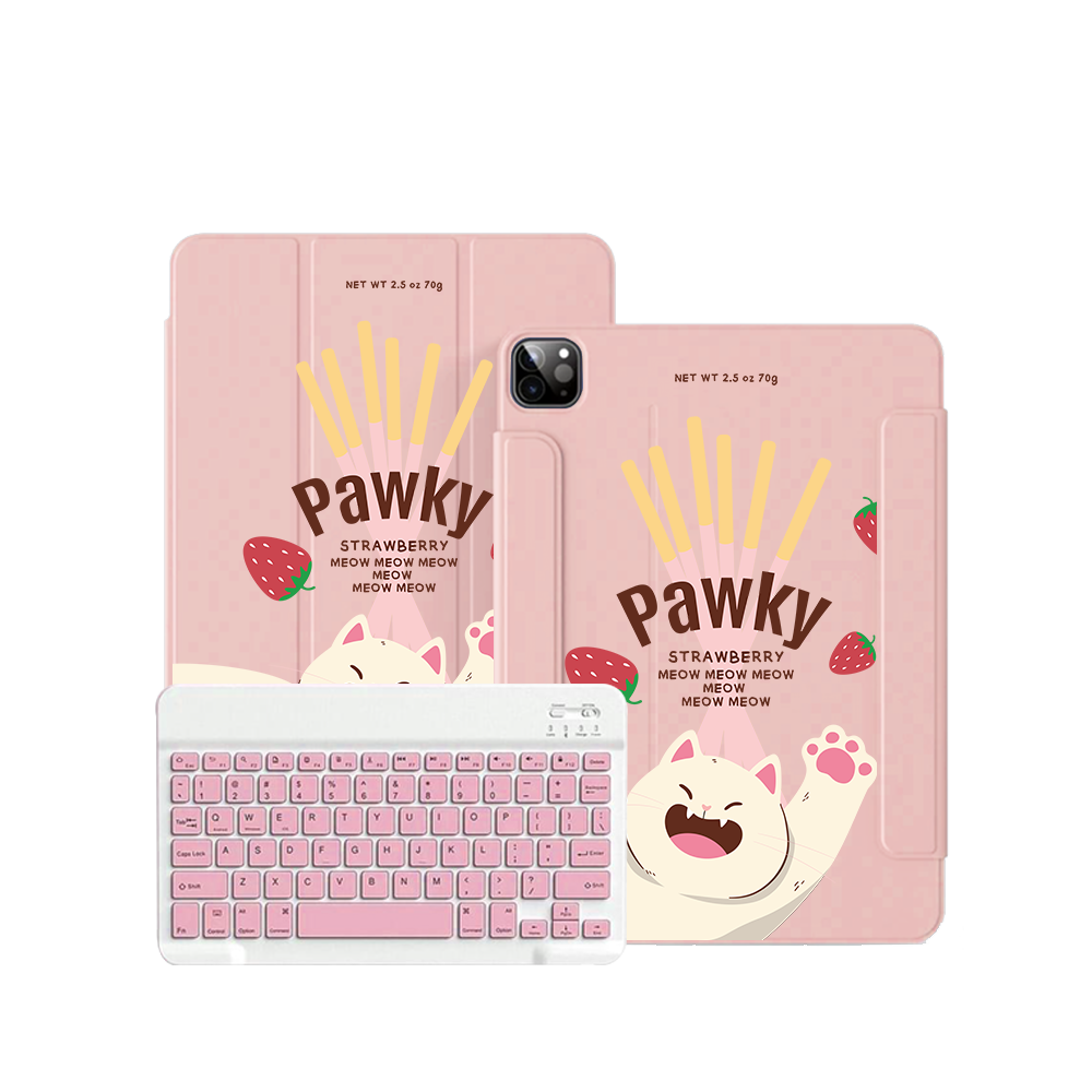 iPad Wireless Keyboard Flipcover - Pawky Cat