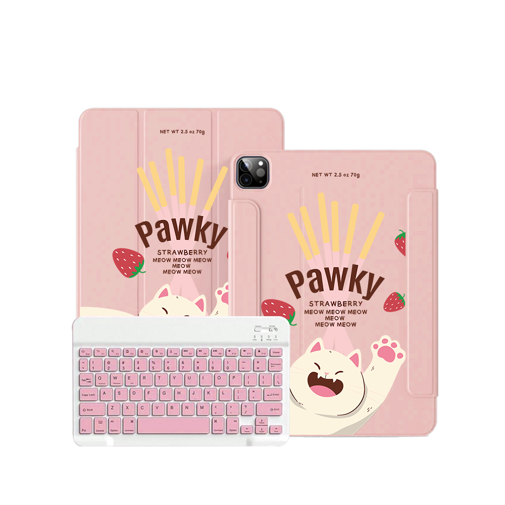 iPad / Android Tab Wireless Keyboard Flipcover - Pawky Cat