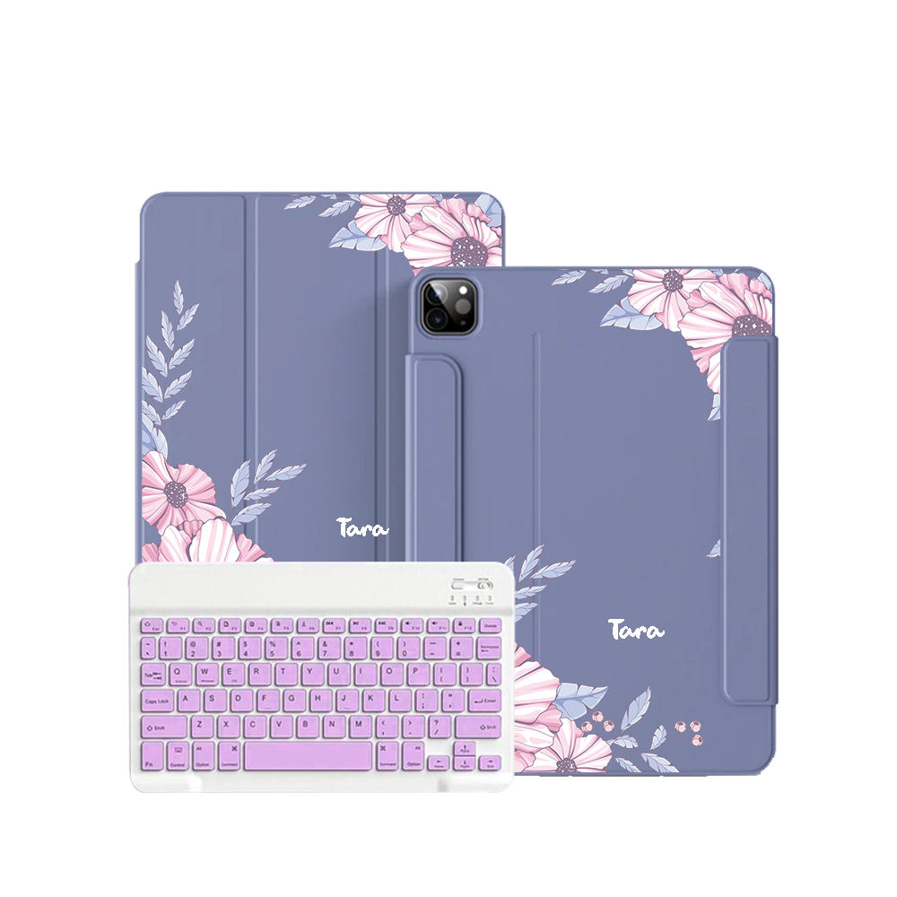 iPad / Android Tab Wireless Keyboard Flipcover - Pink Blossom