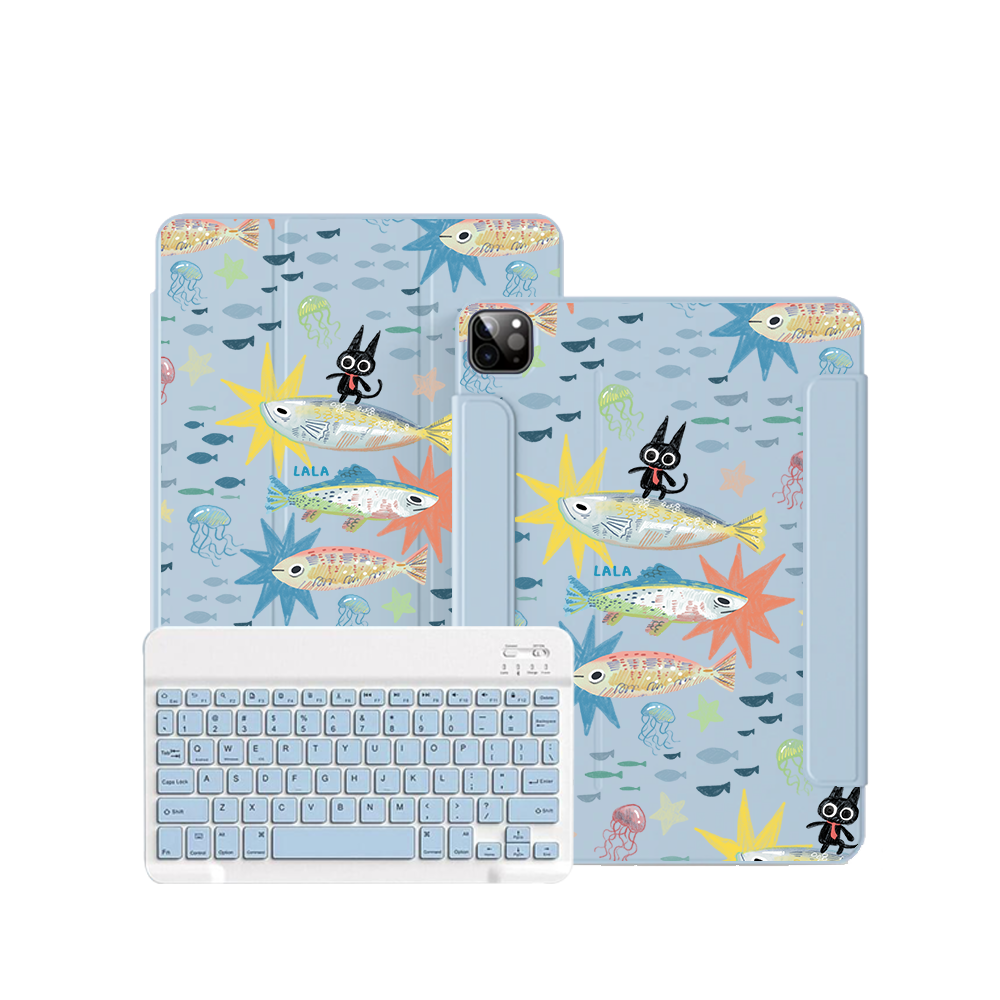 iPad / Android Tab Wireless Keyboard Flipcover - The Fish Surfer