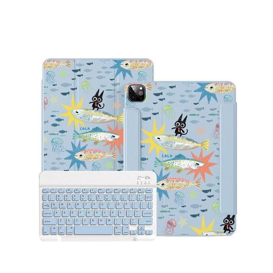 iPad / Android Tab Wireless Keyboard Flipcover - The Fish Surfer