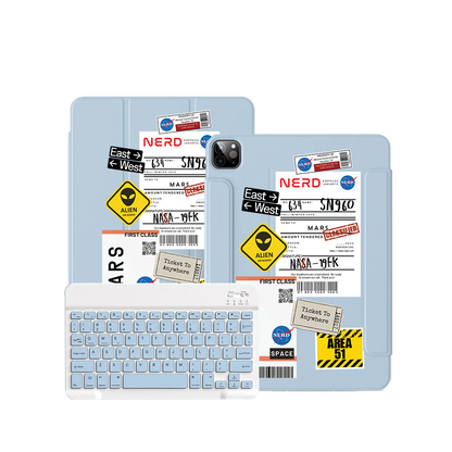 iPad / Android Tab Wireless Keyboard Flipcover - Ticket to Mars