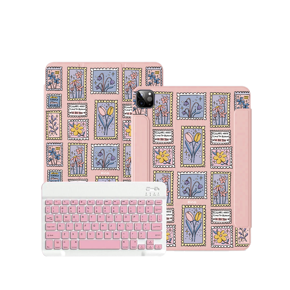 iPad / Android Tab Wireless Keyboard Flipcover - Time to Bloom