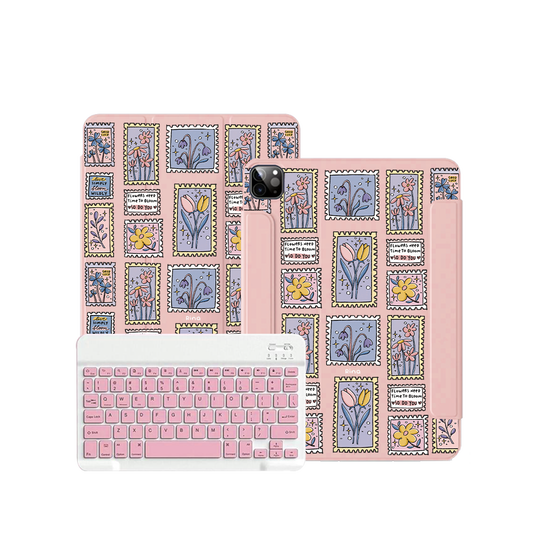 iPad / Android Tab Wireless Keyboard Flipcover - Time to Bloom