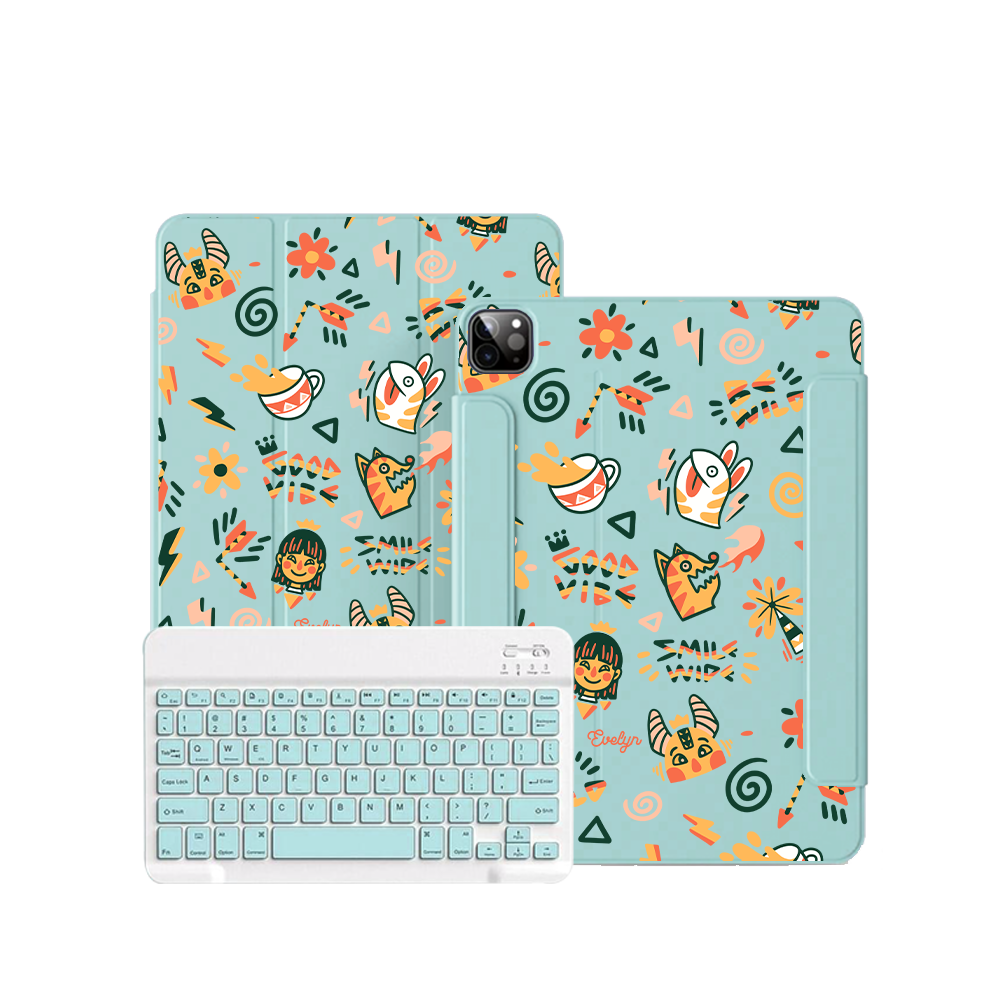 iPad / Android Tab Wireless Keyboard Flipcover - Wild & Free