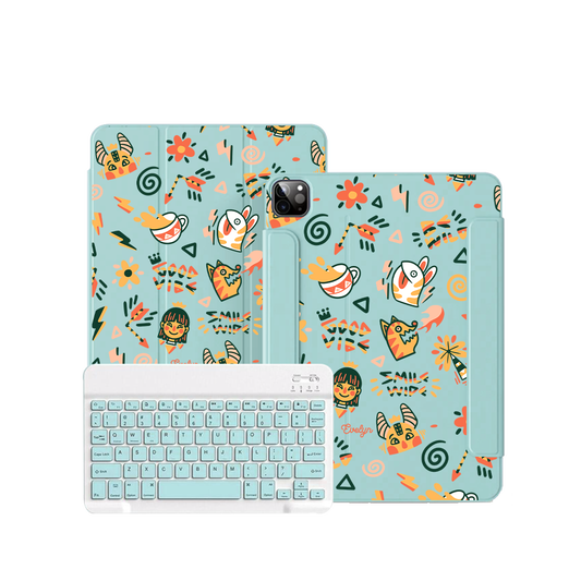 iPad / Android Tab Wireless Keyboard Flipcover - Wild & Free