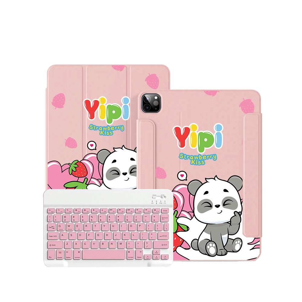 iPad Wireless Keyboard Flipcover - Yipi Strawberry Kiss