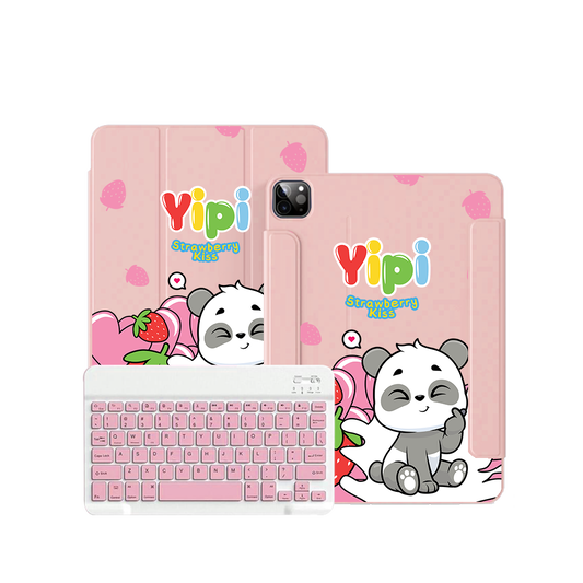 iPad Wireless Keyboard Flipcover - Yipi Strawberry Kiss