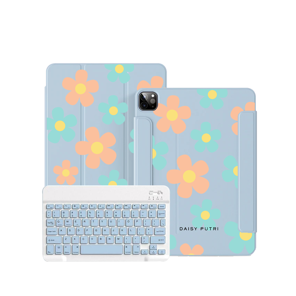 iPad / Android Tab Wireless Keyboard Flipcover - Daisy Daze