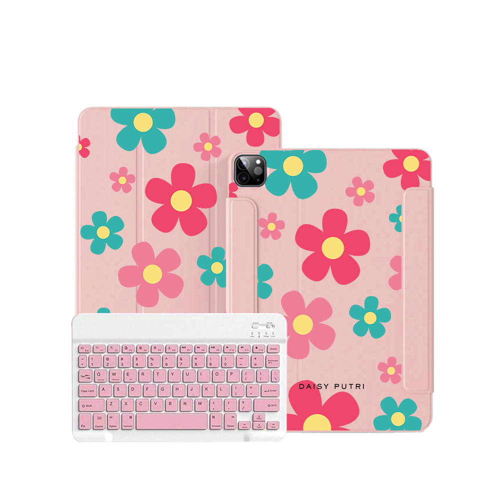 iPad Wireless Keyboard Flipcover - Daisy Delight 2.0