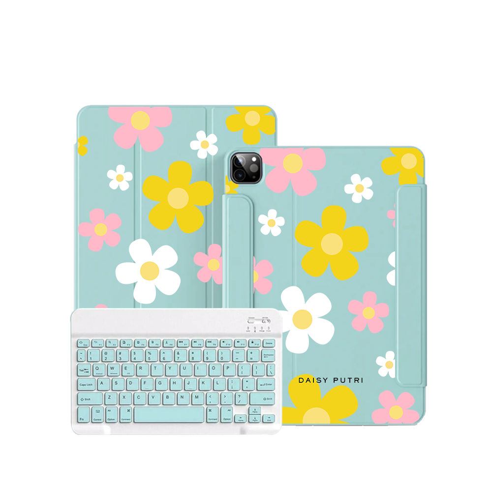 iPad Wireless Keyboard Flipcover - Daisy Fresh