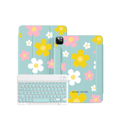 iPad / Android Tab Wireless Keyboard Flipcover - Daisy Fresh