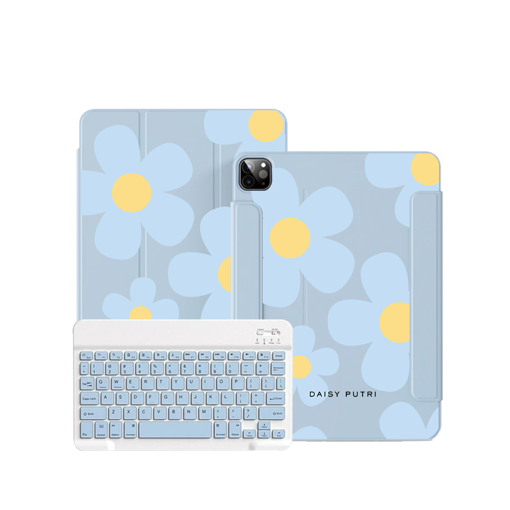 iPad / Android Tab Wireless Keyboard Flipcover - Daisy Garland