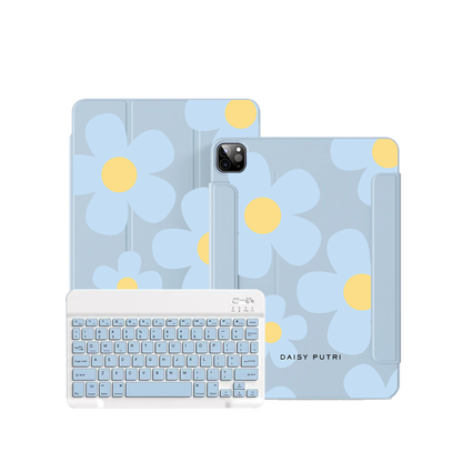 iPad / Android Tab Wireless Keyboard Flipcover - Daisy Garland