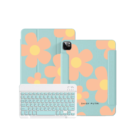 iPad / Android Tab Wireless Keyboard Flipcover - Daisy Love