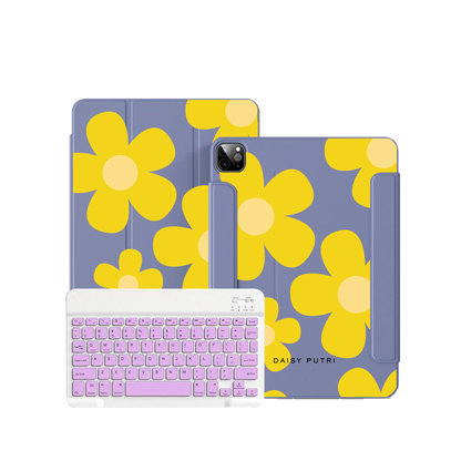 iPad / Android Tab Wireless Keyboard Flipcover - Daisy Sunshine