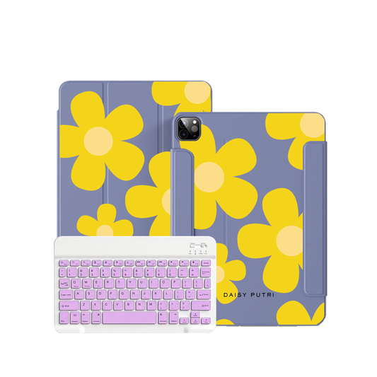 iPad / Android Tab Wireless Keyboard Flipcover - Daisy Sunshine