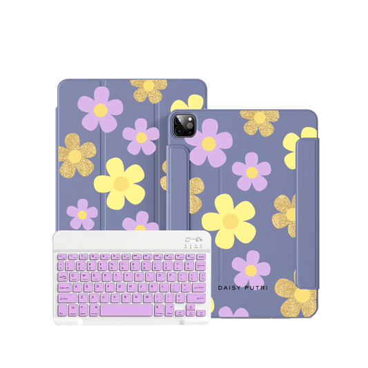 iPad / Android Tab Wireless Keyboard Flipcover - Daisy Twinkle