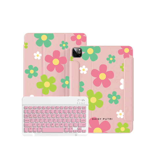 iPad / Android Tab Wireless Keyboard Flipcover - Daisy Wild