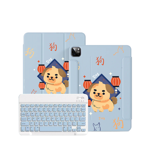 iPad Wireless Keyboard Flipcover - Dog (Chinese Zodiac / Shio)