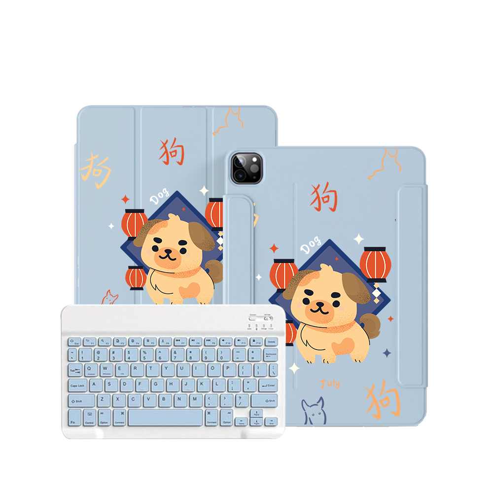 iPad / Android Tab Wireless Keyboard Flipcover - Dog (Chinese Zodiac / Shio)