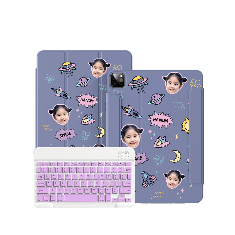 iPad / Android Tab Wireless Keyboard Flipcover - Face Grid Space