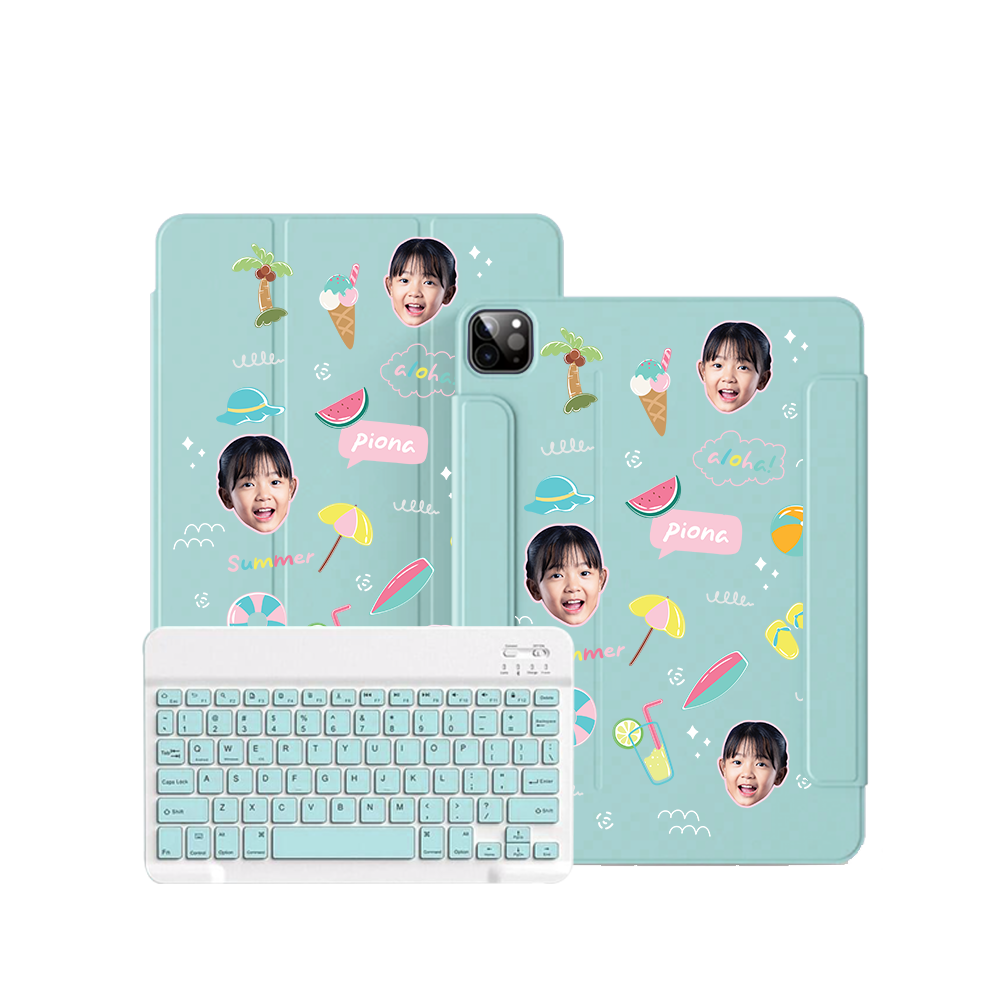 iPad / Android Tab Wireless Keyboard Flipcover - Face Grid Summer