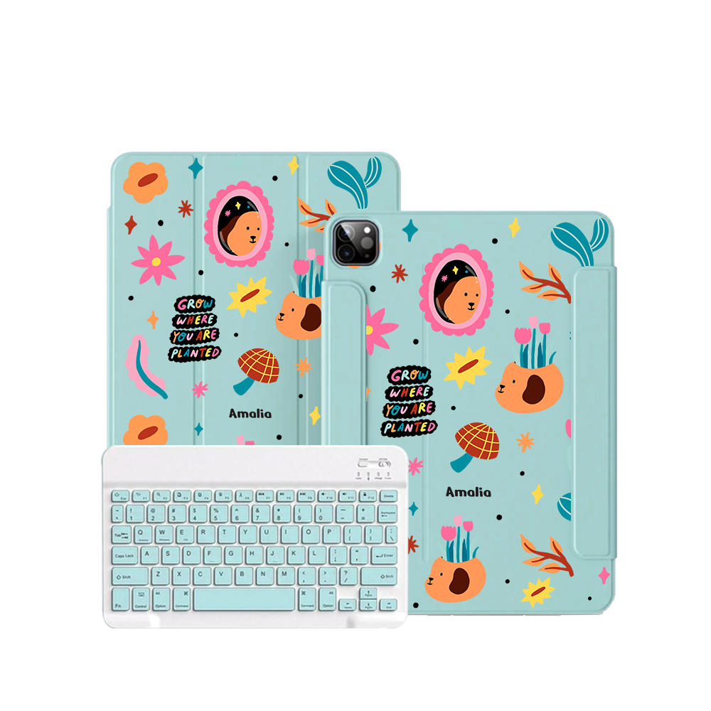 iPad Wireless Keyboard Flipcover - Grow and Bloom