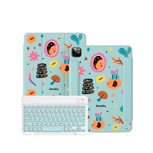iPad Wireless Keyboard Flipcover - Grow and Bloom