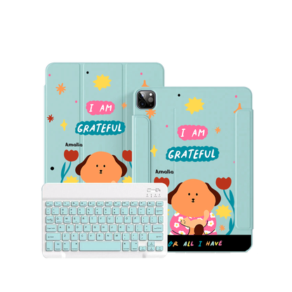 iPad / Android Tab Wireless Keyboard Flipcover - Kiku and the Cat