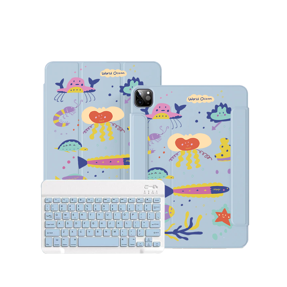 iPad / Android Tab Wireless Keyboard Flipcover - Ocean World