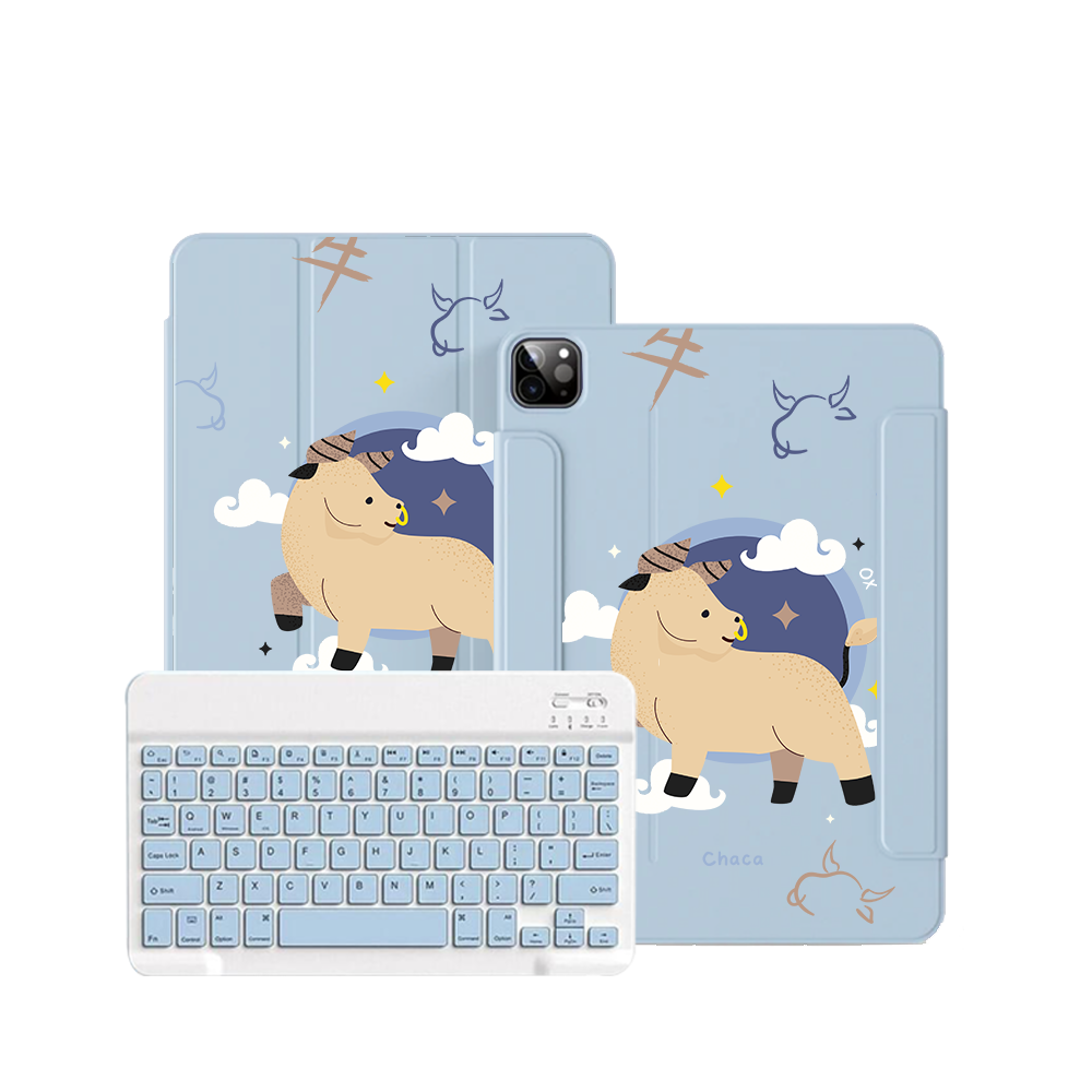 iPad / Android Tab Wireless Keyboard Flipcover - Ox (Chinese Zodiac / Shio)